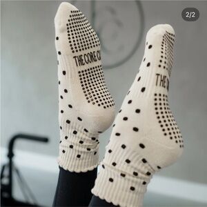 Cream Polka Dot Pilates Socks